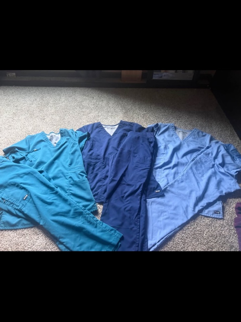 Grey's Anatomy Teal, Navy & Light Blue Scrub Set
